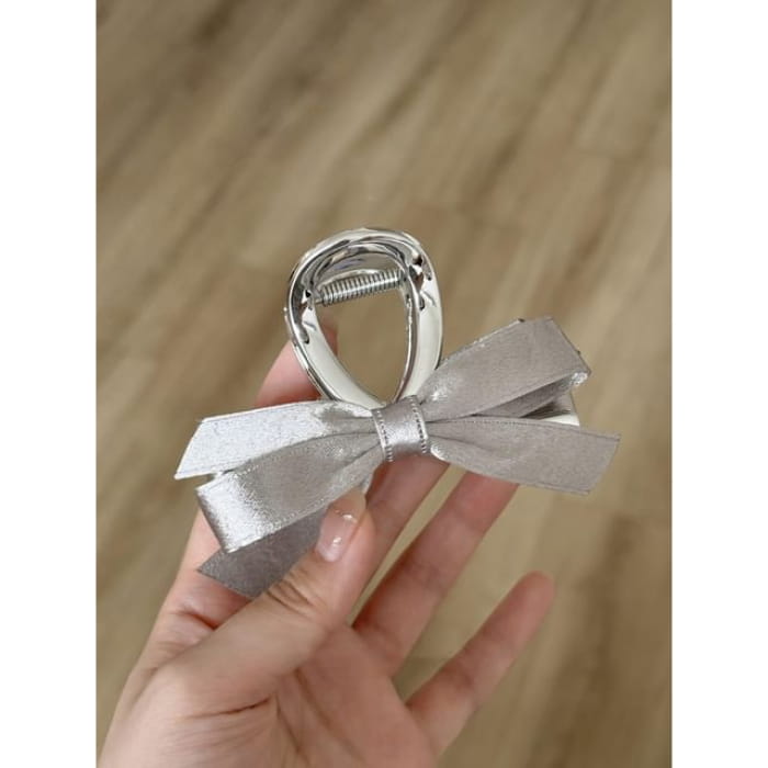 Bowknot Hair Claw Clip - Type 01 - 1 Pc - Silver / M