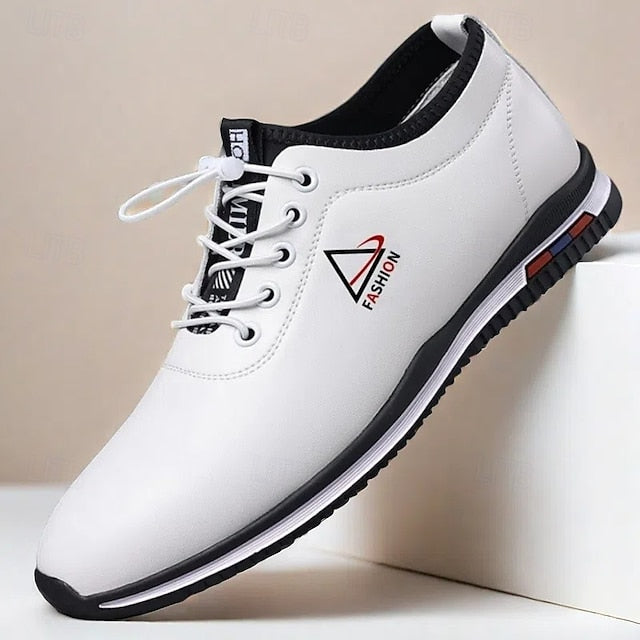 Black Lace-Up and Sports – Sneakers White Trendy Men's