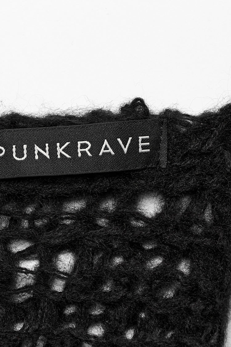 Gothic Striped Sweater - Ripped, Irregular Hem, 4 Shades