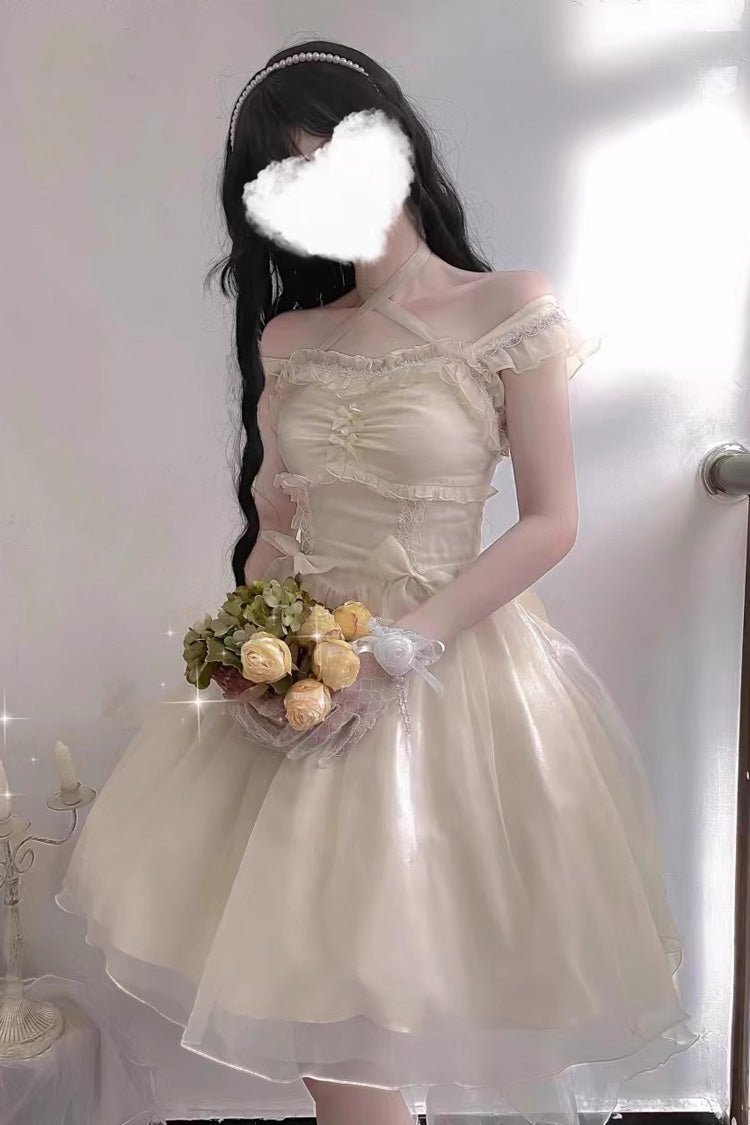 Spring Confession Ruffle Bow Mesh Sweet Lolita Jumper Dress 2 Colors