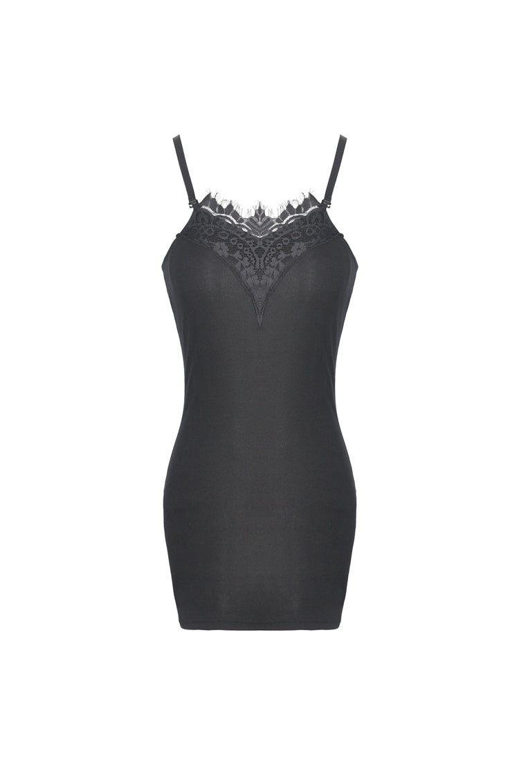 Black Lace Slim-Fit Daily Bodycon Dress