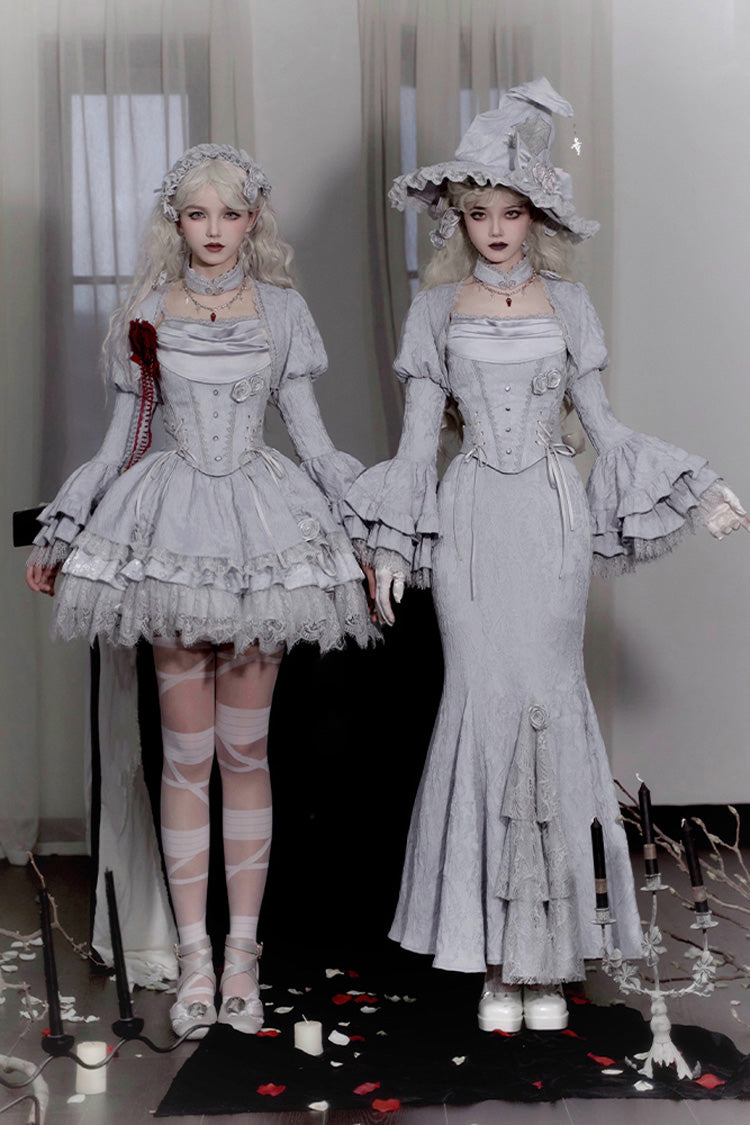 Witch Lolita Fishtail Skirt Set with Ruffle Lace