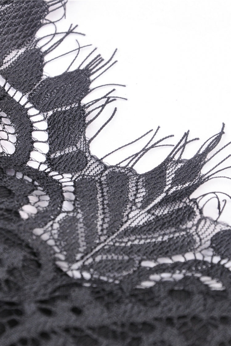 Black Lace Slim-Fit Daily Bodycon Dress
