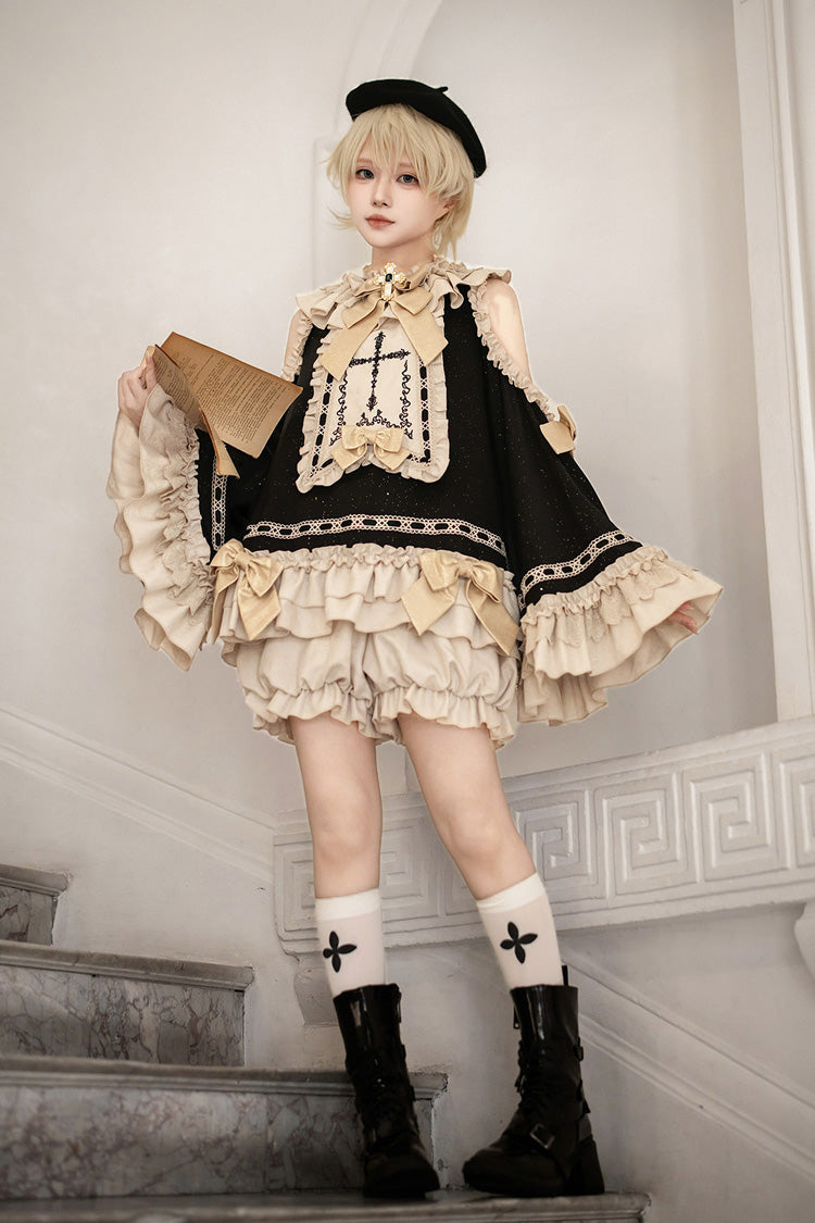 Ouji Lolita Set with Off-Shoulder and Bow