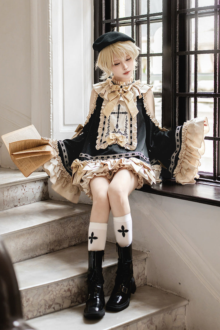 Ouji Lolita Set with Off-Shoulder and Bow