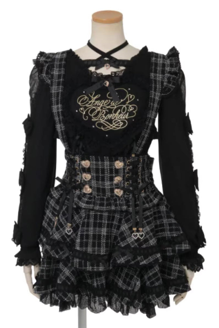 Enchanting Layered Printed Lace Suspender Skirt with Ruffles in Three Variants