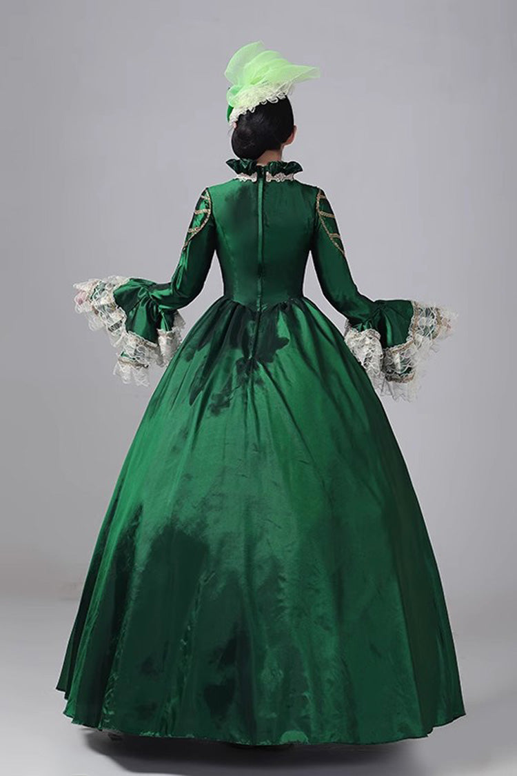 British Embroidered Medieval Victorian Gown - Vintage Court Style
