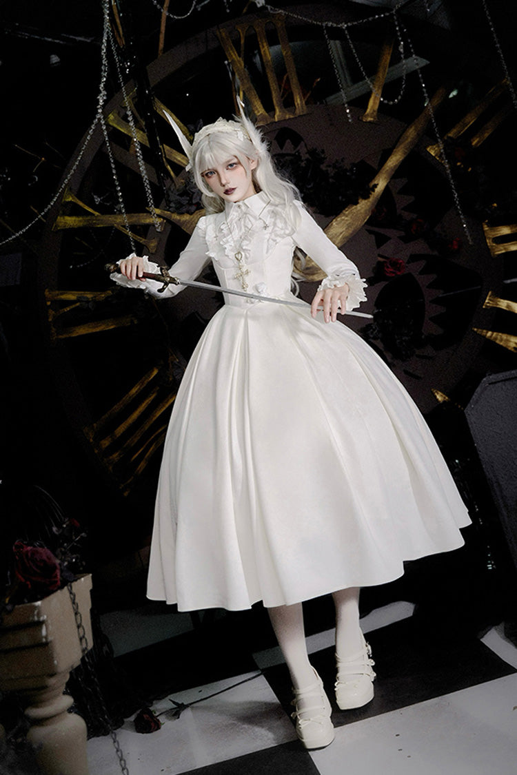 Gothic Corset Dress with Embroidery and Fishbone Detail - Night Poems, 2 Hues