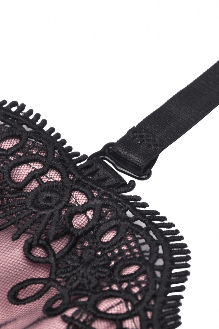 Sleeveless Multi-Layered Lace Lolita Slip Graduation Dress - Pink