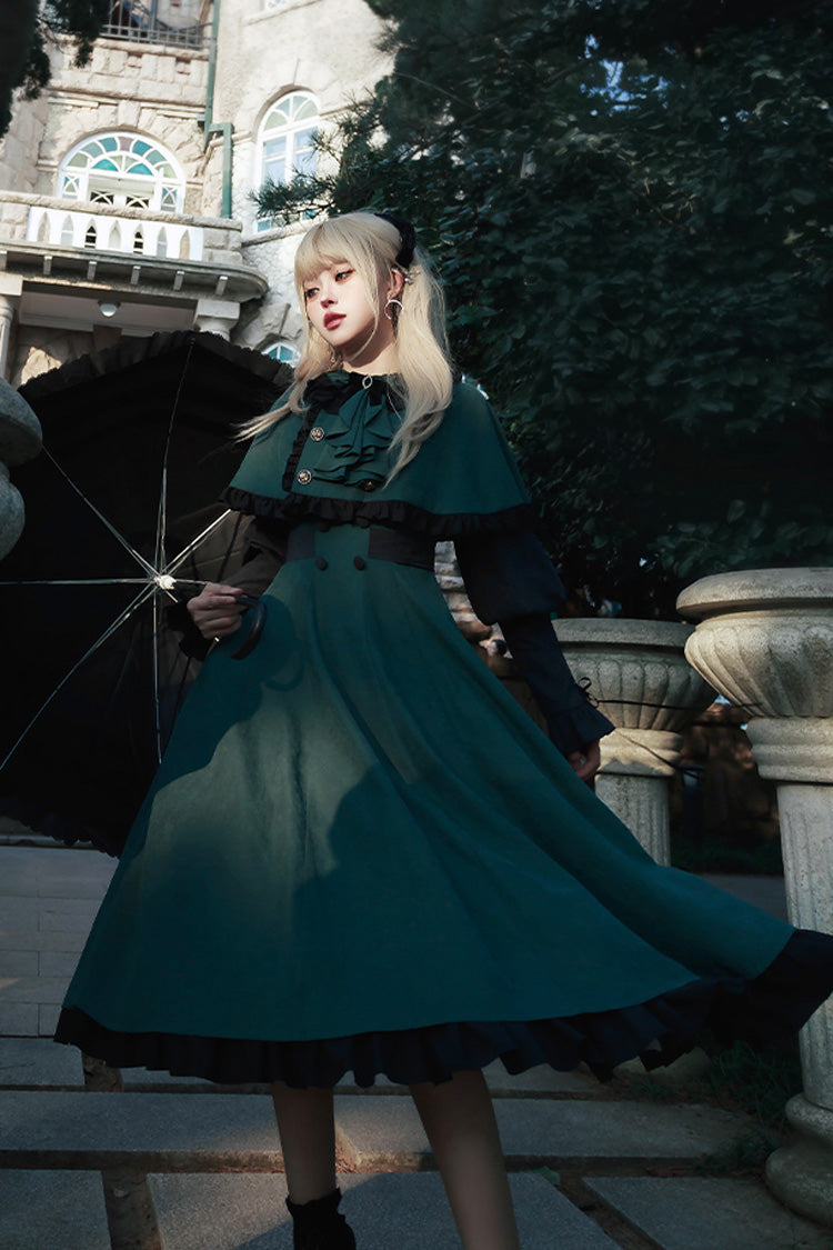 Green Long Sleeve Bow Sweet Lolita Set - Potions School