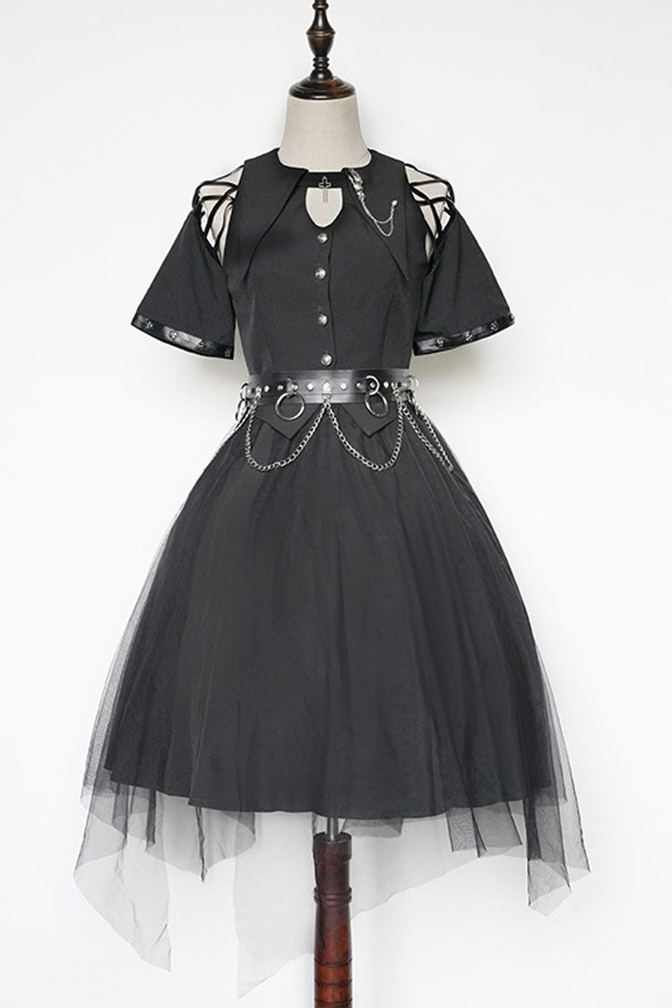 Sleeveless Punk Gothic Lolita JSK with Irregular Hem