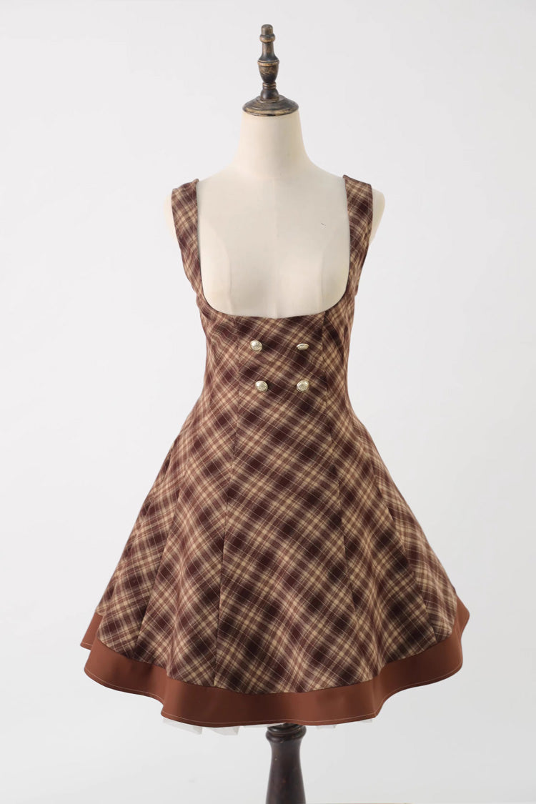 Broken Pocket Watch Sleeveless Print Classic Bust-Support JSK
