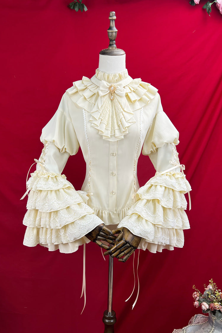 Trumpet Sleeve Ruffled Lace Elegant Lolita Blouse