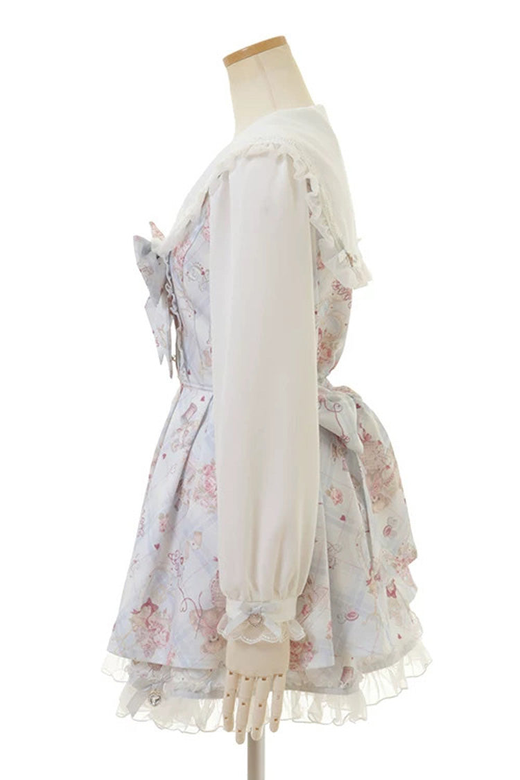 Sewing Bear Plus Size Jirai Kei Dress with Print and Bowknot