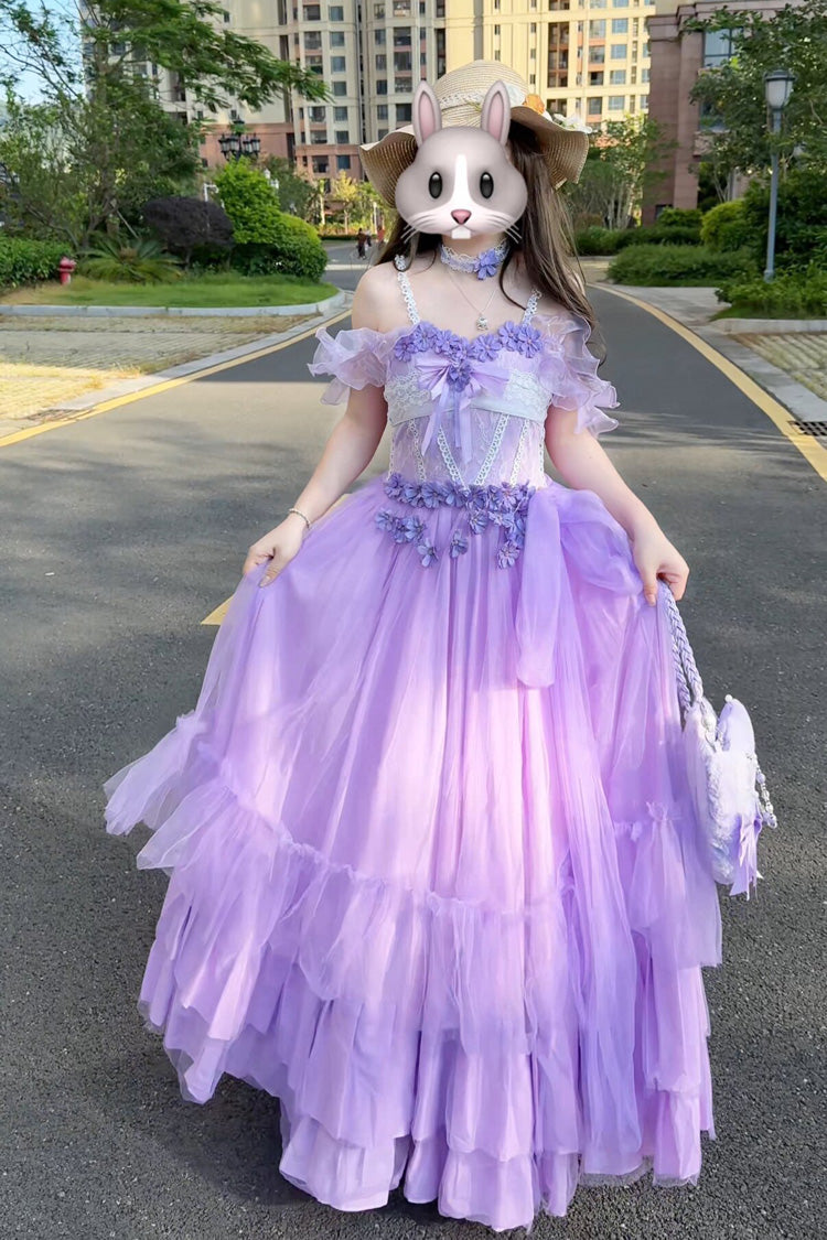 Wisteria Sleeveless Multi-Layered Ruffled Hanayome Sweet Plus Size Dress