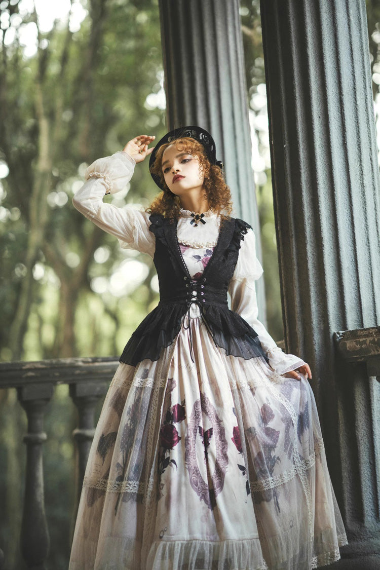 Multi-Color Printed Ruffled French Gothic Dress Set - Princess Classic