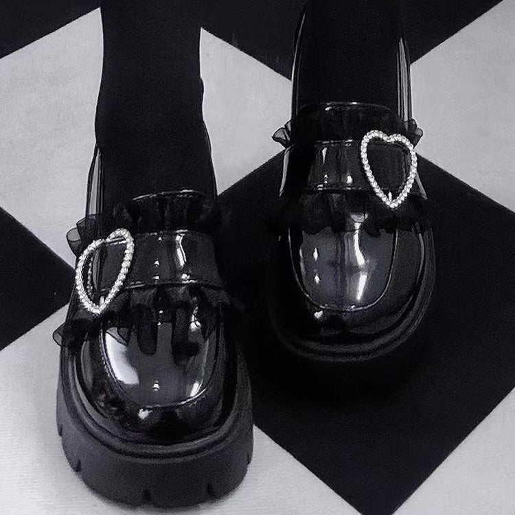 Heart Rhinestone Elegant Platforms in 3 Colors