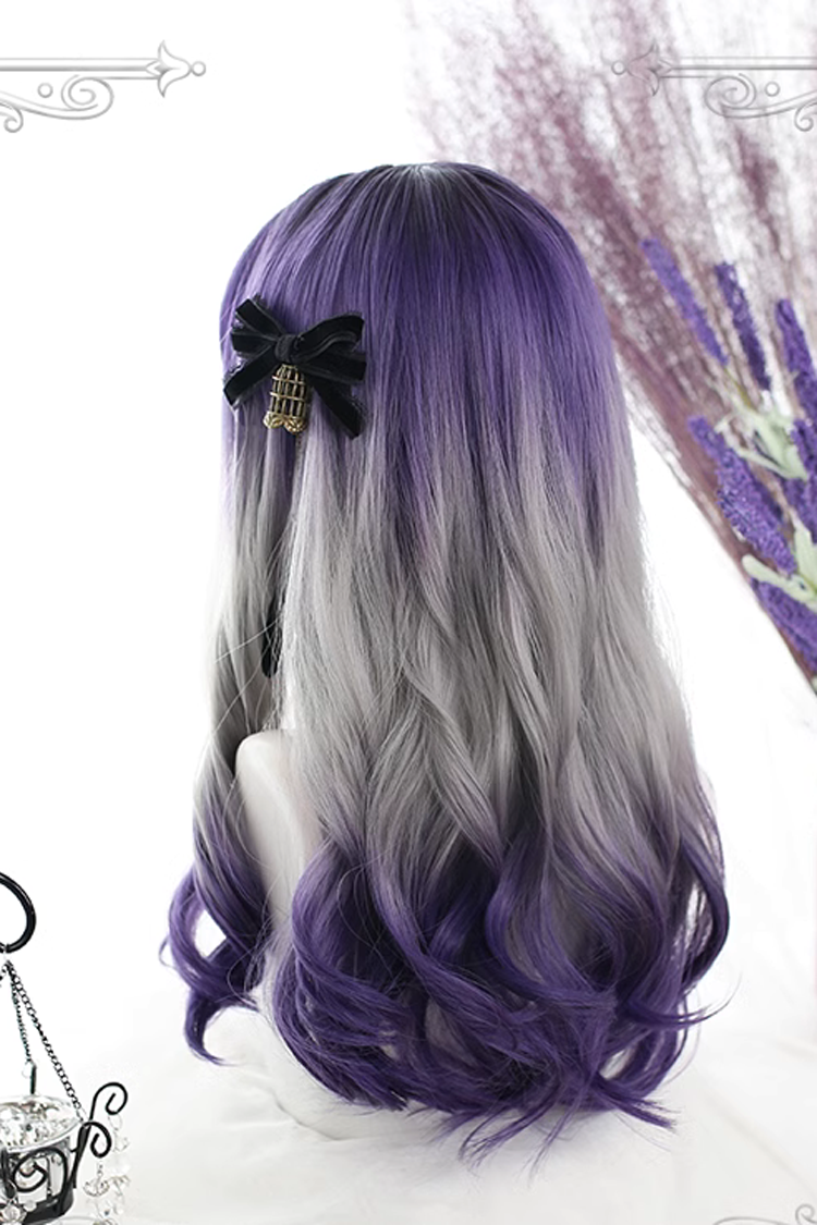 Lavender-Lilac Wavy Ombre Curls Victorian Doll Hairpiece