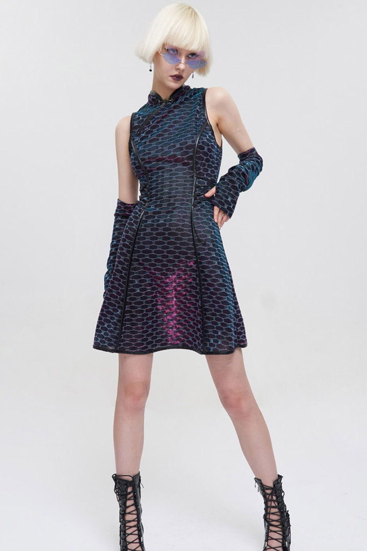 Chinese Style Cheongsam Collar Sleeveless Short Dress