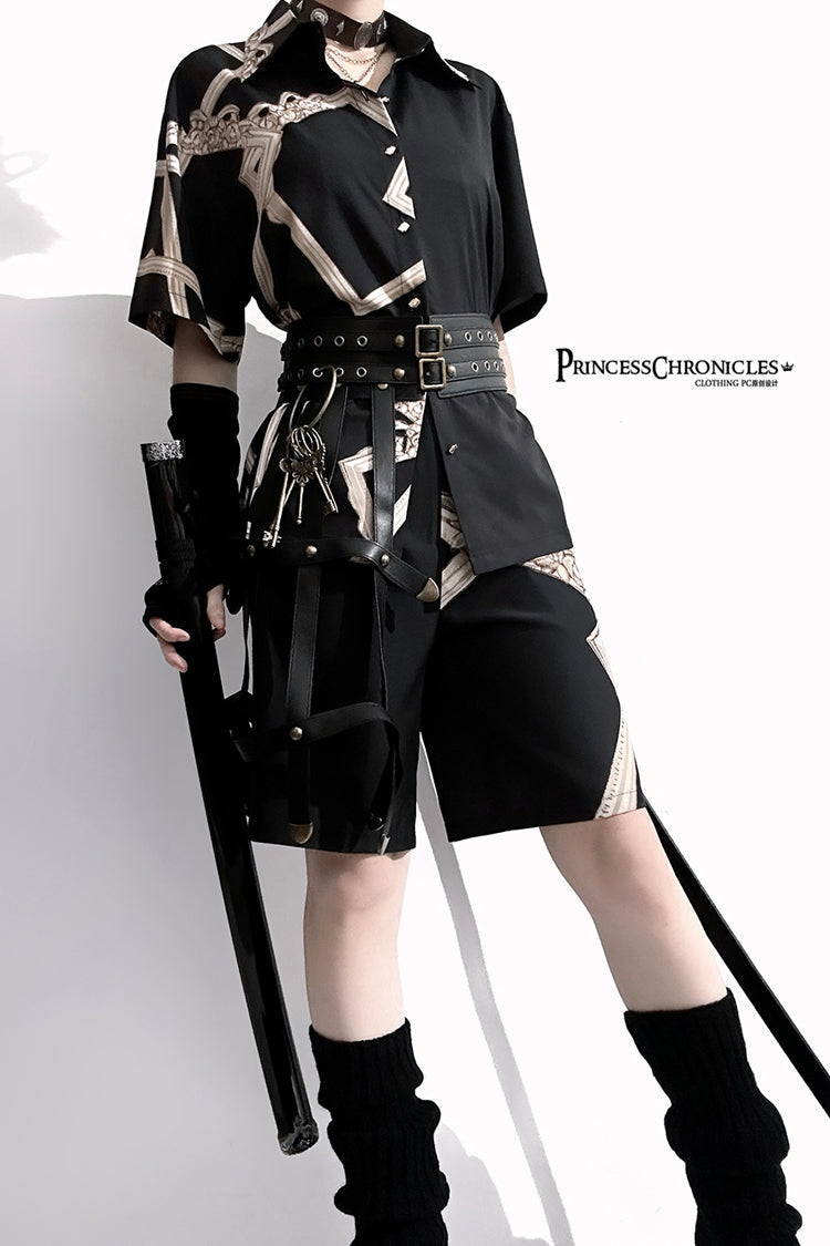 Ebony Ouji Prince Blouse with Print - Dream Void Mirror