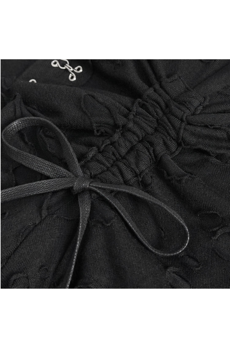 Gothic Ripped Black Lace Edgy Statement JSK Streetwear Dress