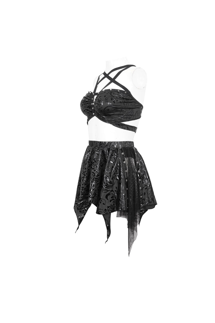 Occult Emblem Strap Two-Piece Gothic Bikini Set