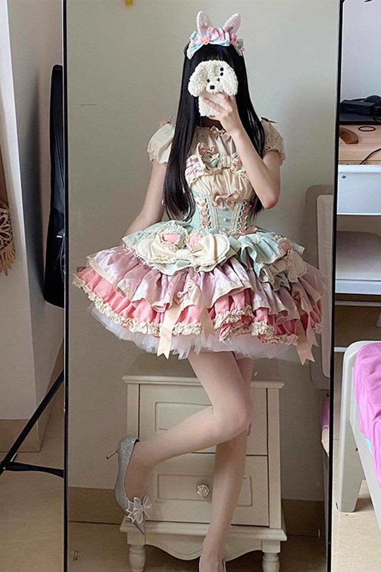 Ribbon Dance Sweet Princess Lolita Dress with Multi-Layered Ruffles