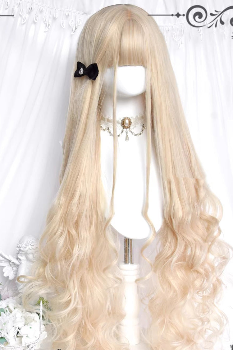 Beige Hanayome Big Curly Lolita Wig