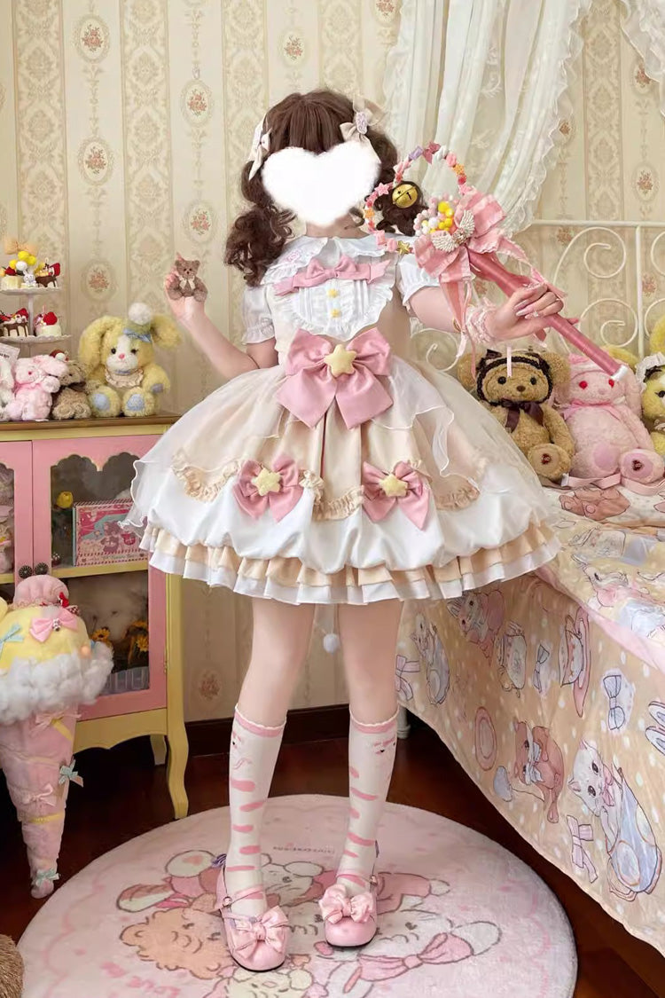 Wishing Star Bowknot JSK Dress with Bud Accents