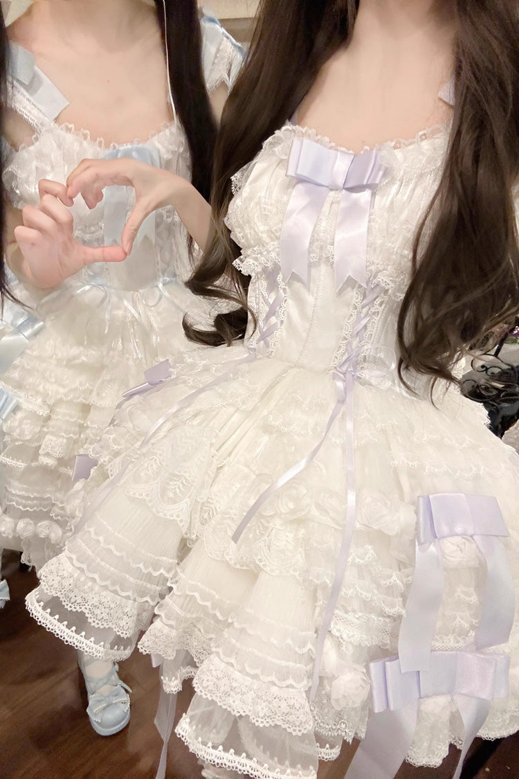 Love Song Multi-Layered Ruffled Bowknot Lace Sweet Princess Jsk Dress