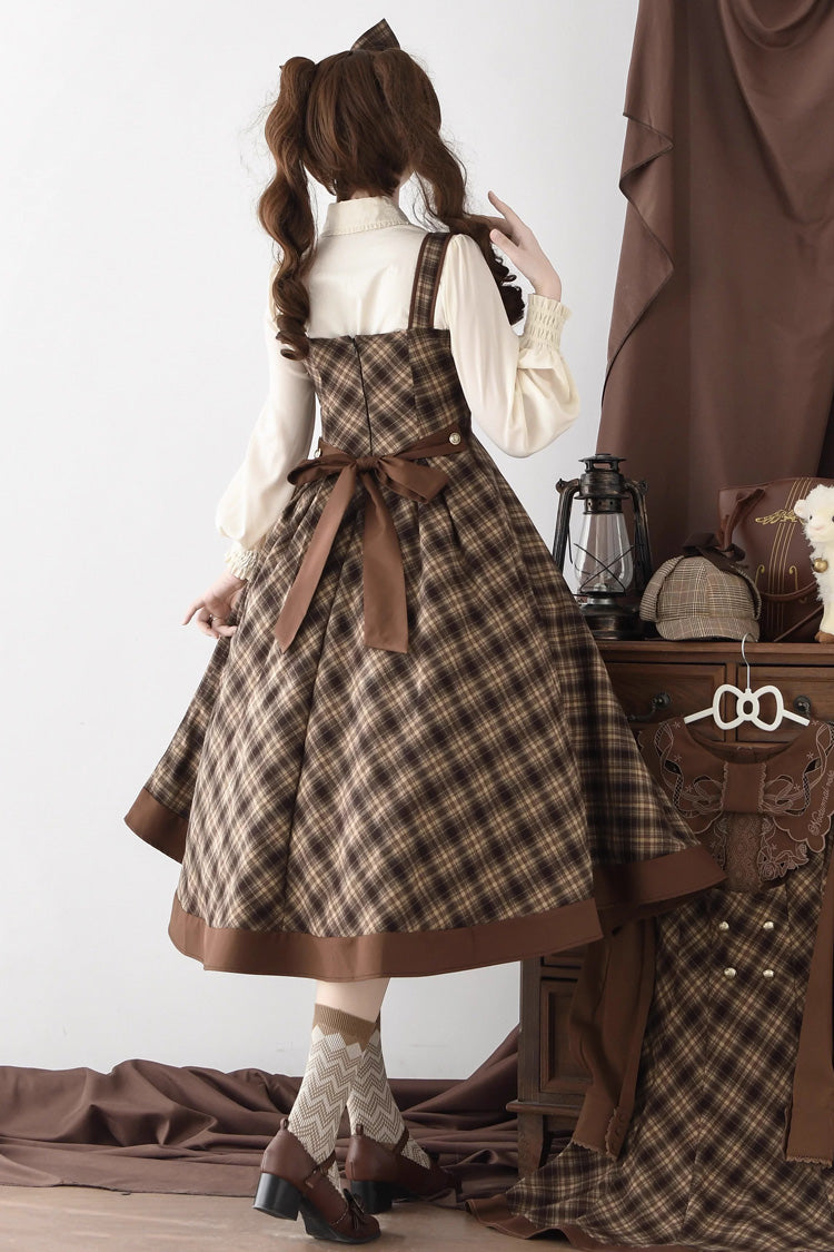 Broken Pocket Watch Sleeveless Print Detective Classic JSK