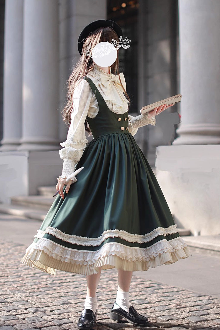 Green Bow Lace College Style Elegant Jumper - Artemis SP