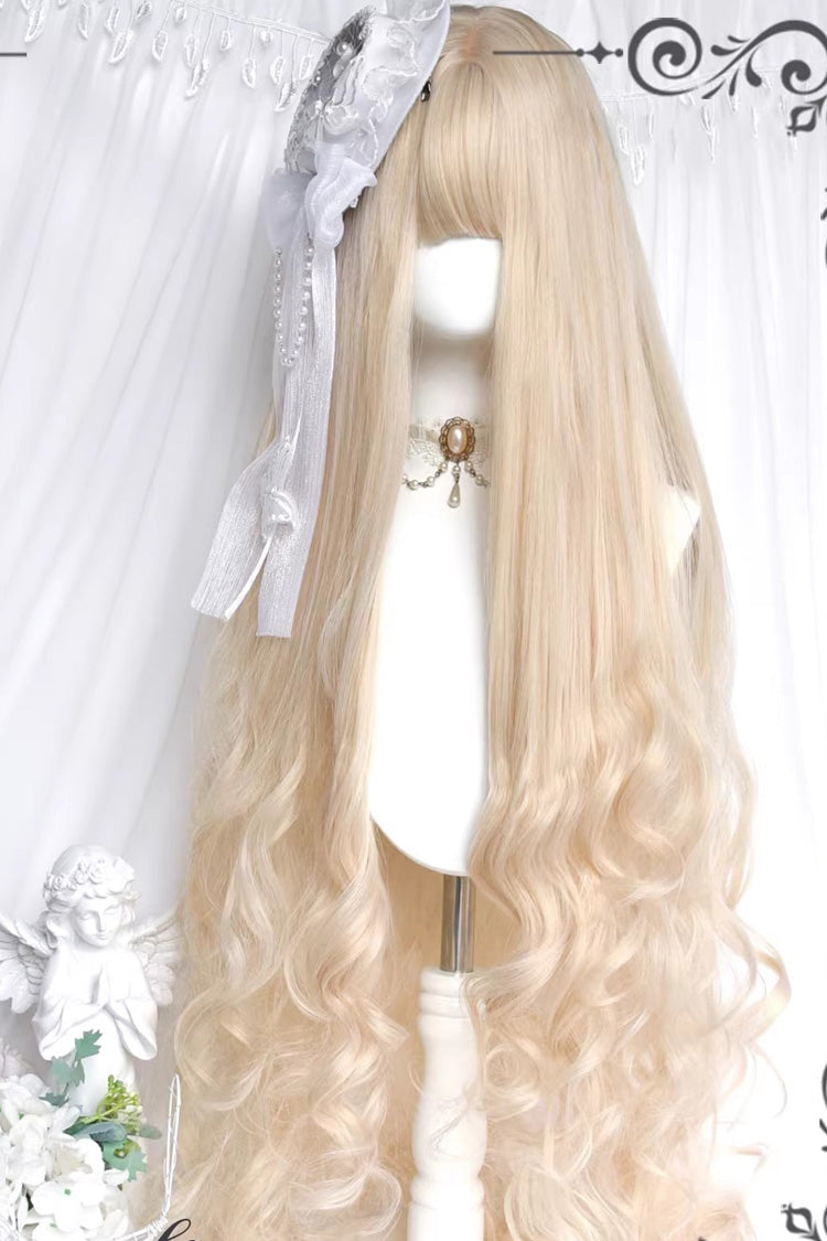 Beige Hanayome Big Curly Lolita Wig