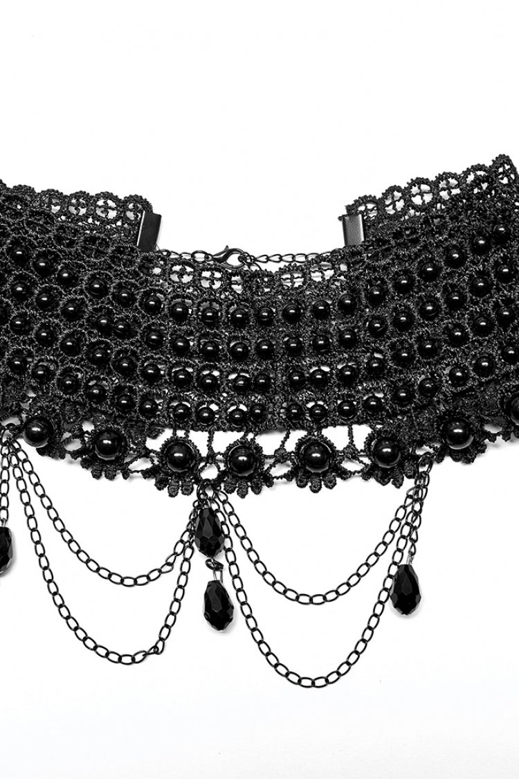 Pearl Hollow Lace Gothic Elegant Necklace Choker