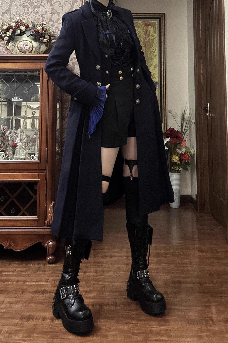 Wool Slim Gothic Trench Coat with Long Sleeves - Paranoid's Punishment, 4 Shades