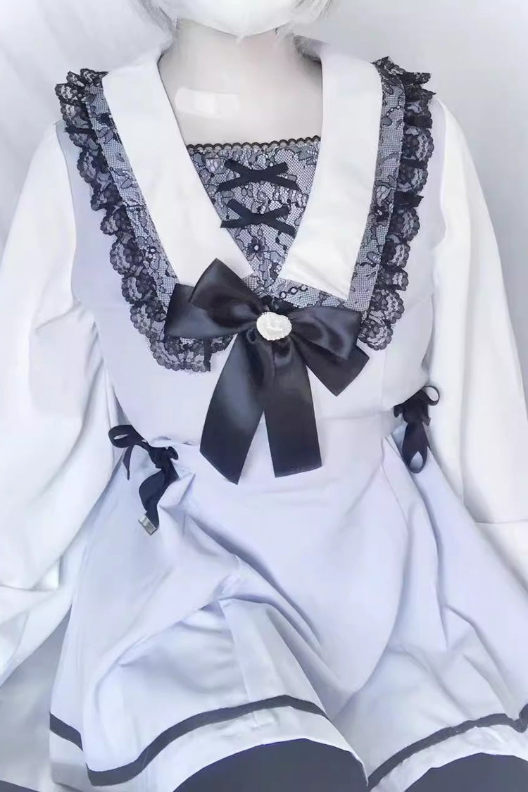 Sweet Bowknot Lace Long Sleeve Jirai Dress in Two Variants