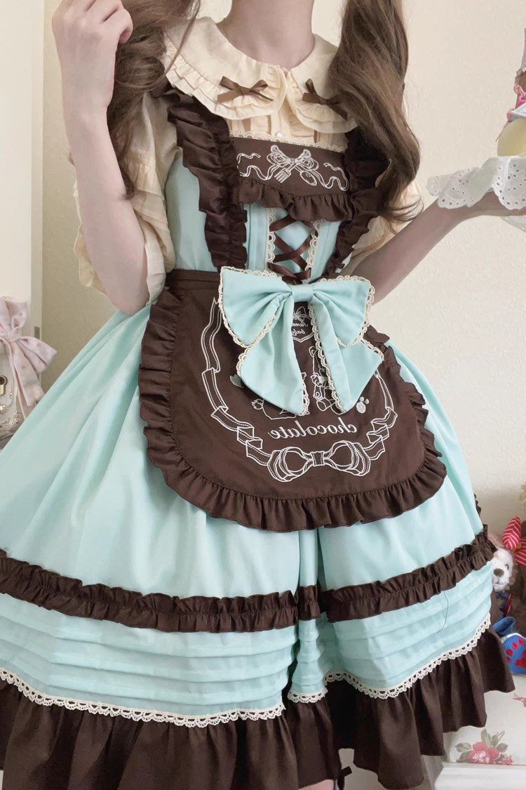 Chocolate Ruffle Bow Mille Crepe Jsk Dress - Sweet Princess Lolita