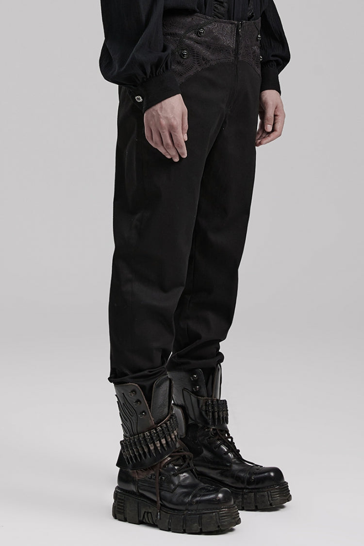 Slate Gothic Pants with Front Zip and Slim Fit