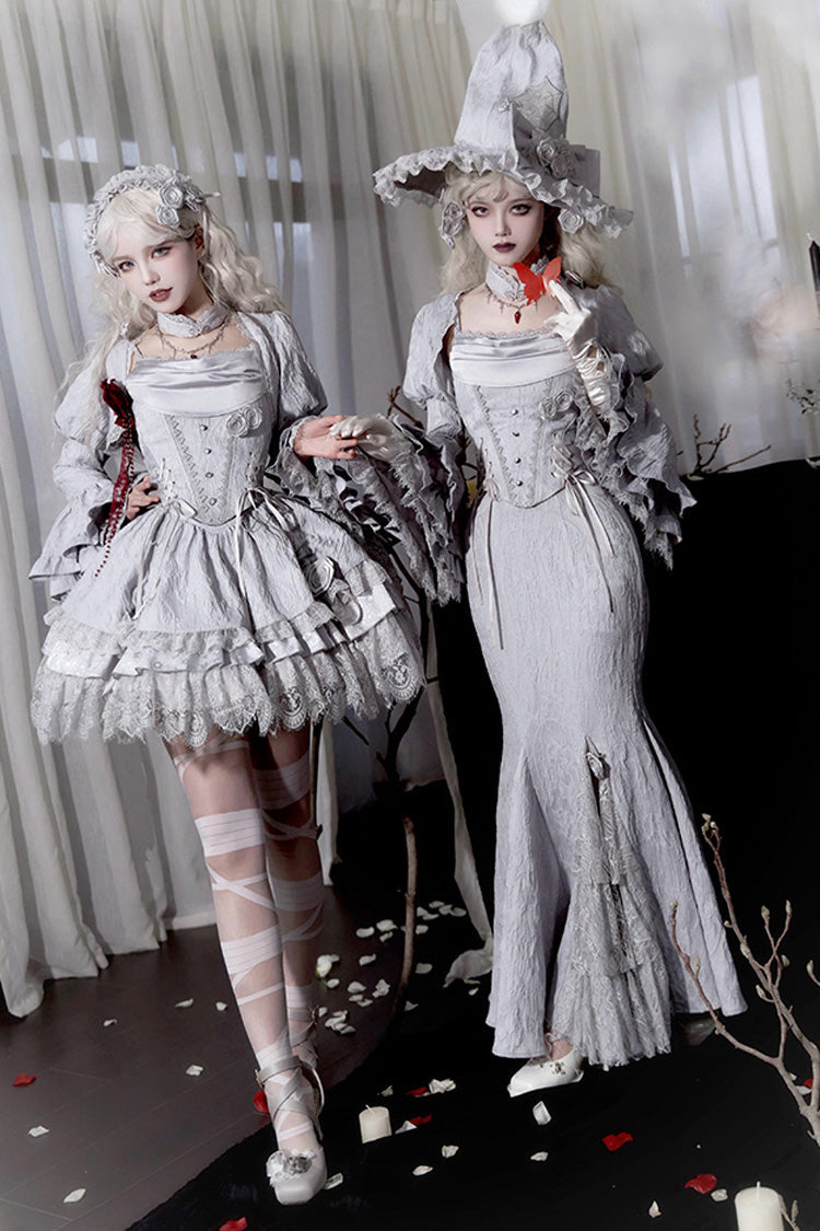Witch Lolita Fishtail Skirt Set with Ruffle Lace