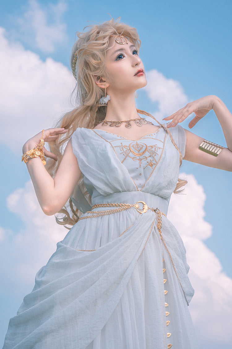 Ivory Sleeveless Embroidered JSK Dress - Ragnarok