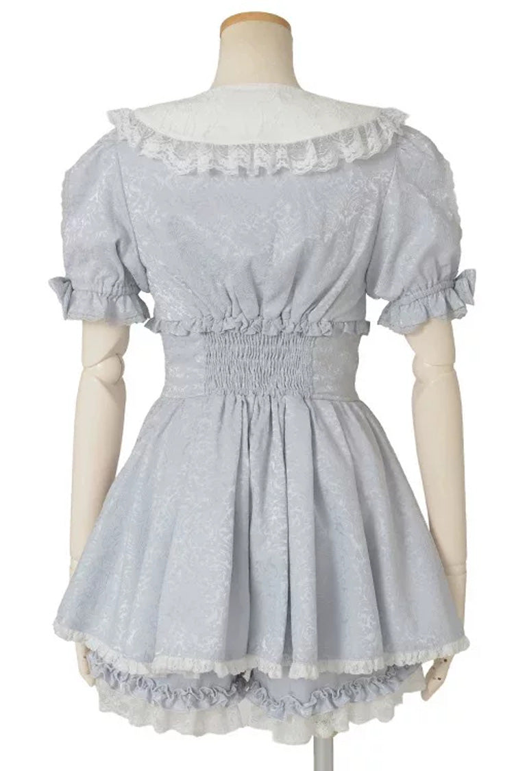 Jacquard Ruffle Bow Dress Set - Plus Size Lolita