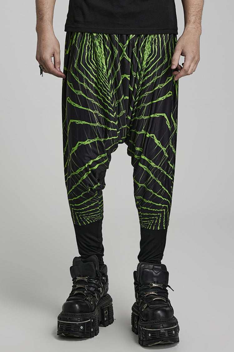 Emerald Halo Motif Men's Dropped Trousers