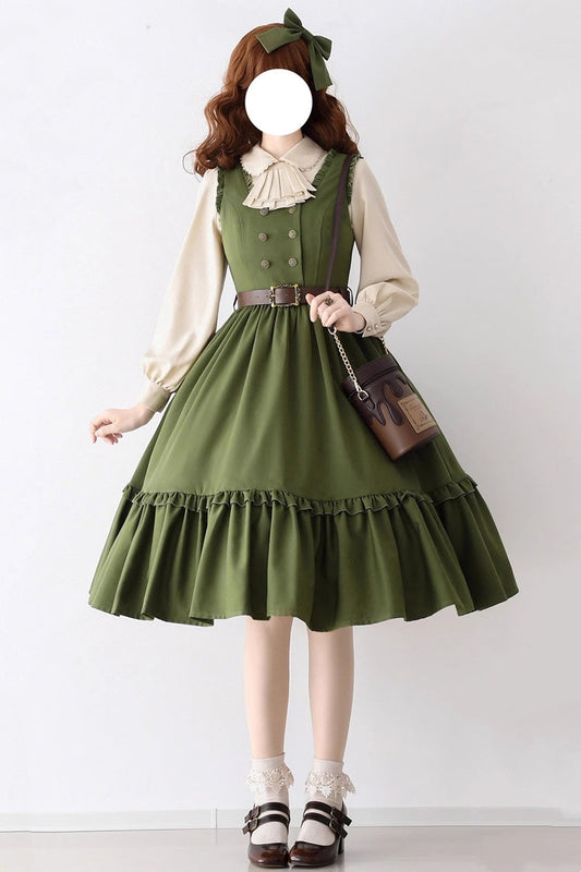 Small Estate Vintage Elegant Lolita Dress with Ruffle Details