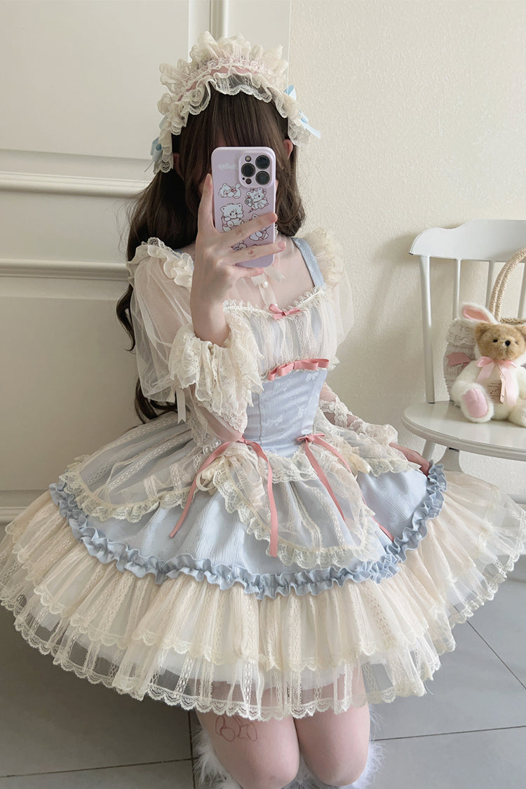 Ballet Lace JSK Dress with Bowknot in 4 Colors