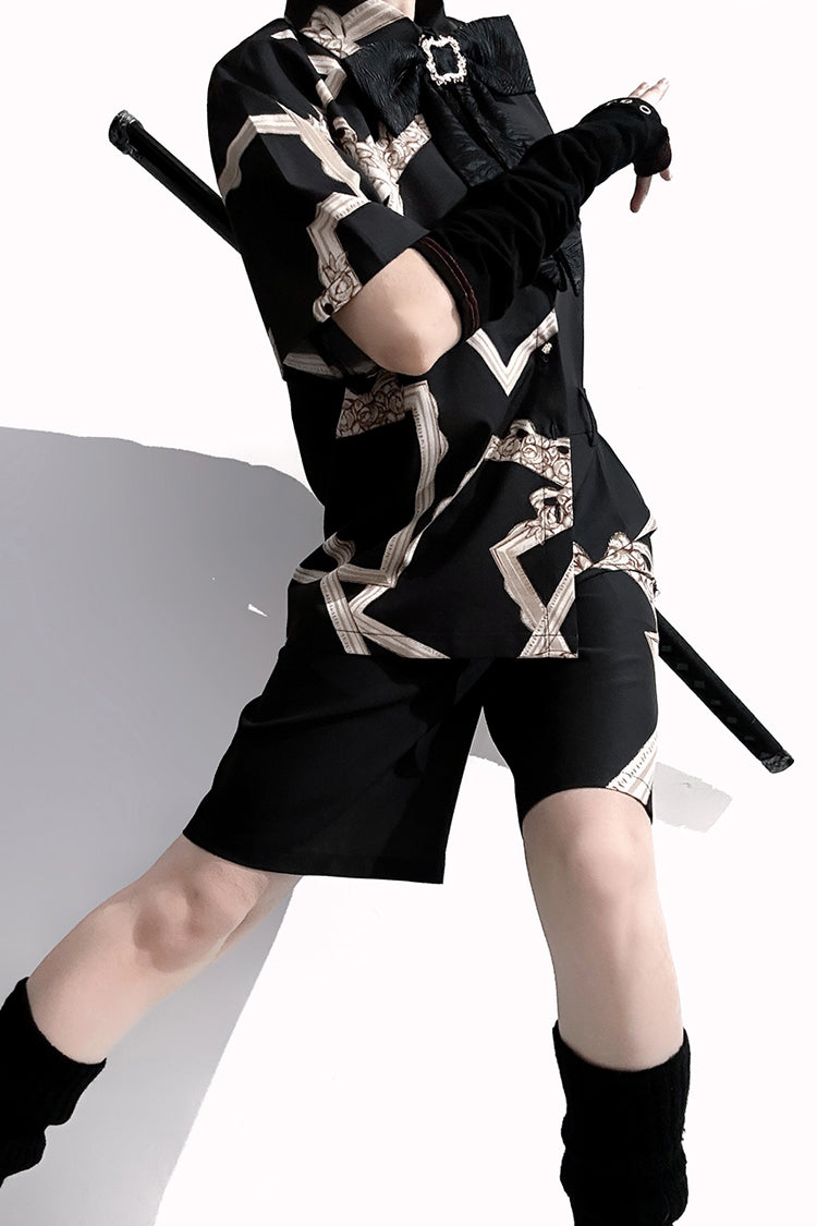 Ebony Ouji Prince Blouse with Print - Dream Void Mirror