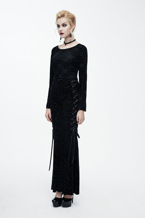 Velvet Tee with Horn Sleeves and Comfortable Fit