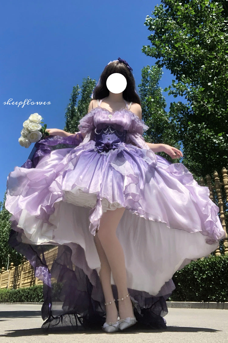 Lilac Bow Irregular Sweet Princess JSK Frock