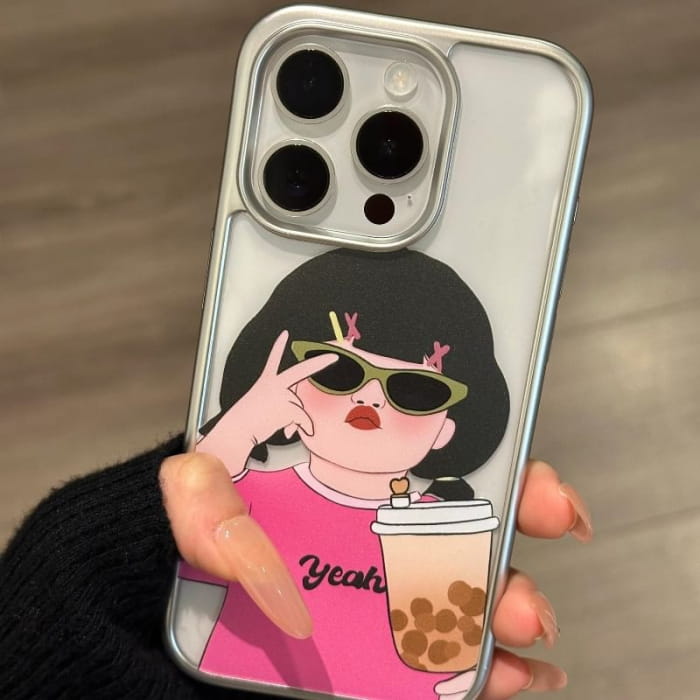 Cartoon Girl Phone Case - iPhone 15 Pro Max / Plus / 14