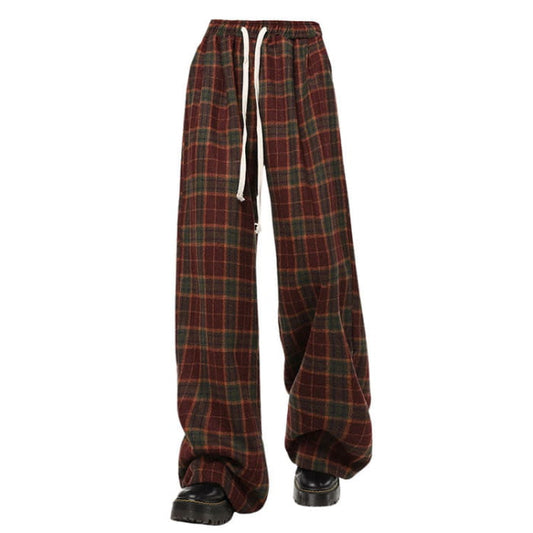 Casual Plaid Pants - S / Multi