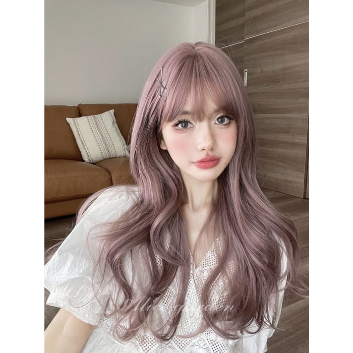 Casual Series Ash Pink Curly Wig - Thin rattan color